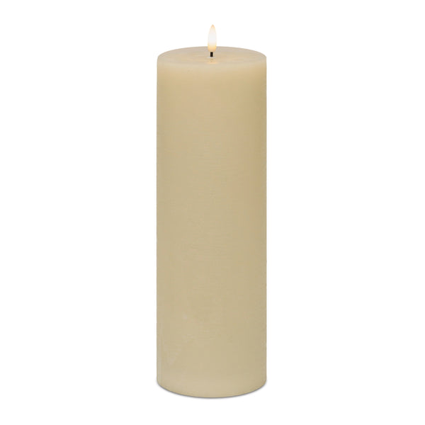 Flameless Beige Pillar Candle (Set of 2)