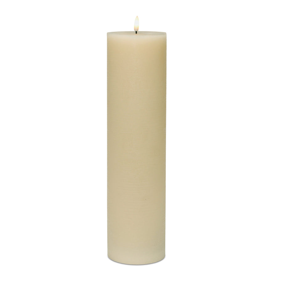 Flameless Beige Pillar Candle (Set of 2)