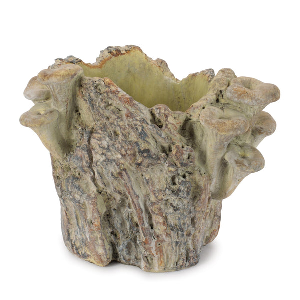 Faux Tree Stump Cement Planter