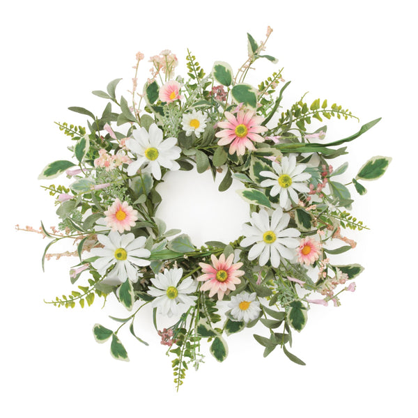 Mixed Daisy Floral Candle Ring, 18 Inch