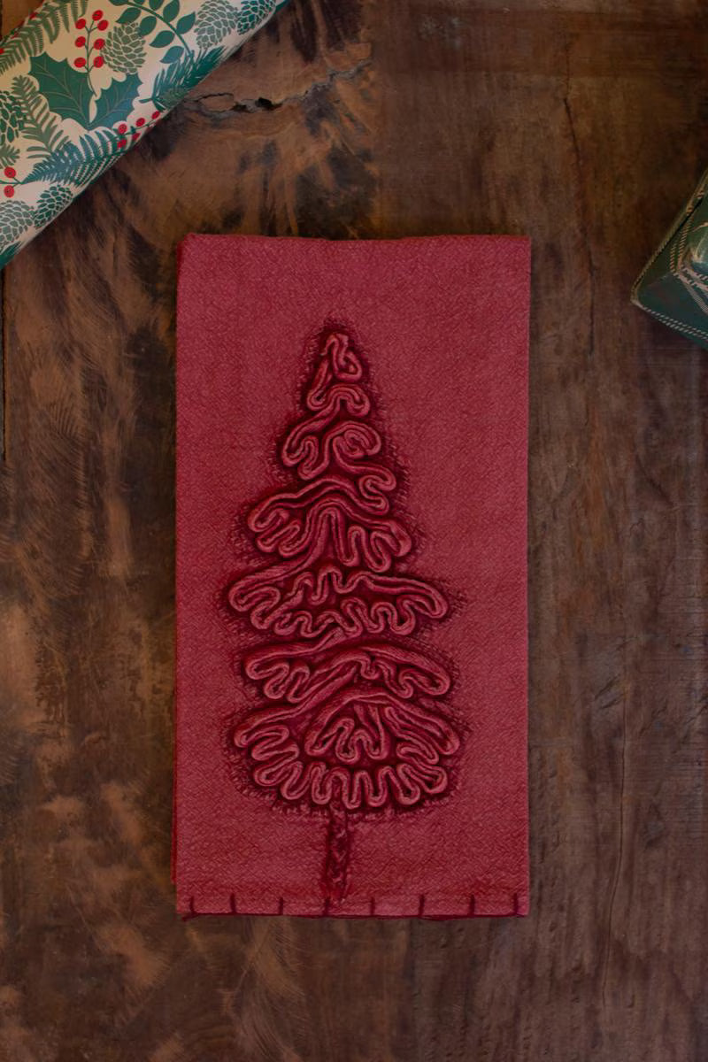 Christmas Tree Kitchen Towels, Set of 3 – Red, Green & White Holiday Hand Towels – view 5