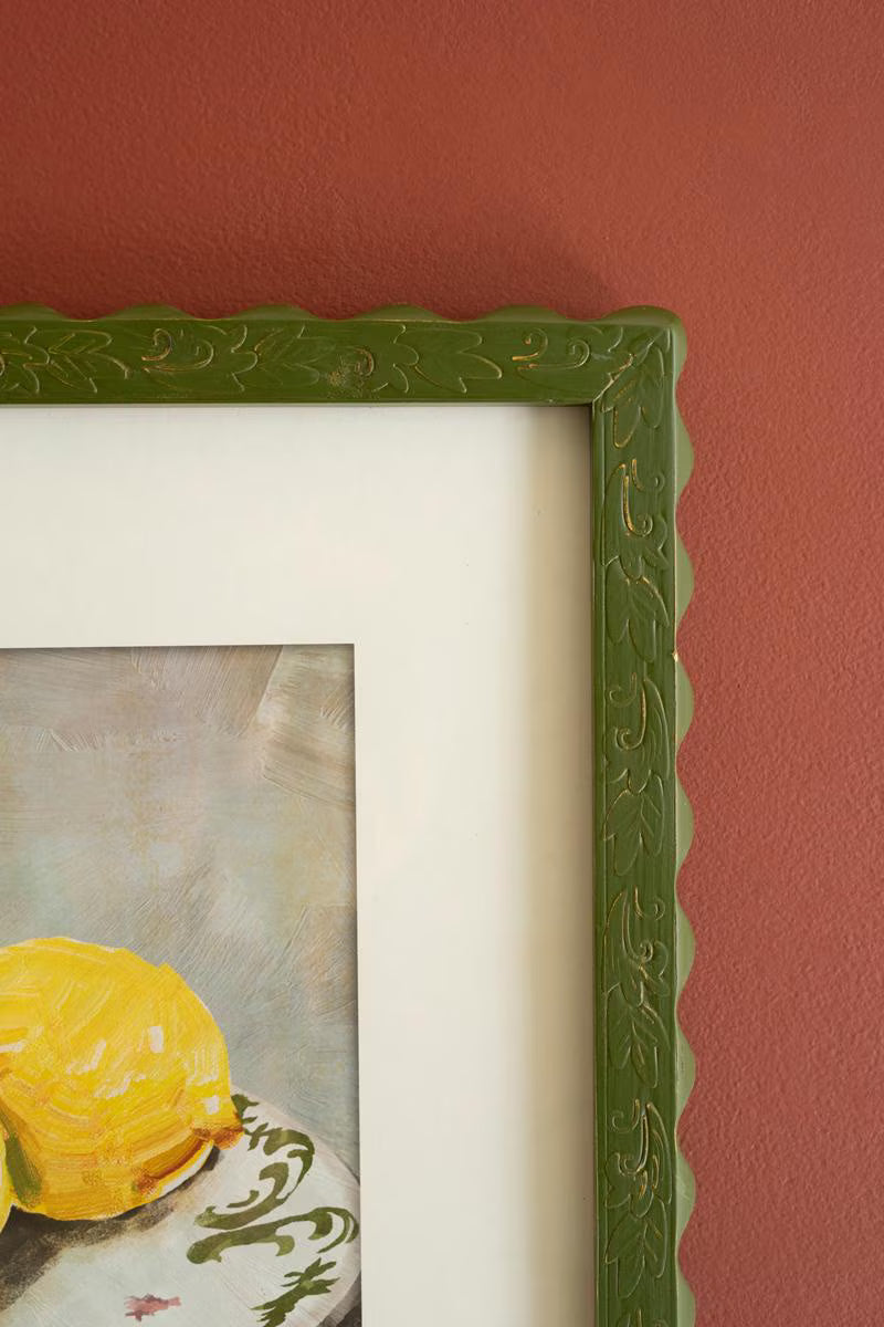 Set of 2 Framed Fruit Prints Under Glass