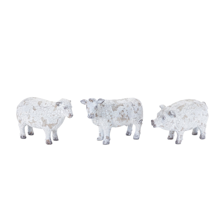 Distressed Farm Animal Figurines, Set of 3 – Farmhouse Decor