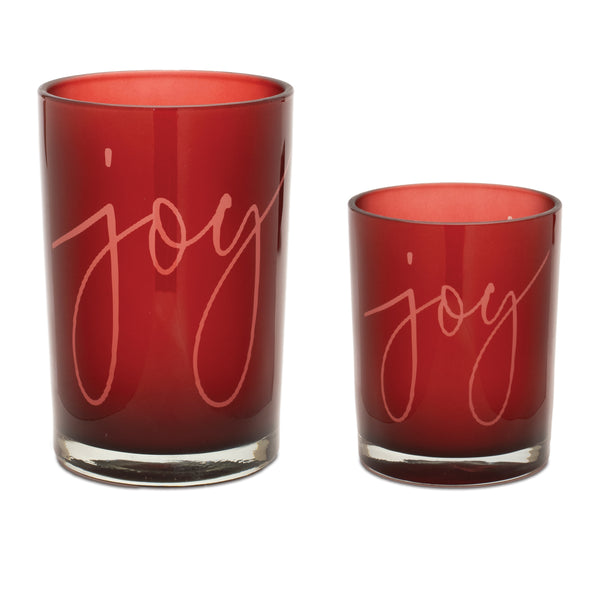 Joy Glass Votive Holder Set of 2