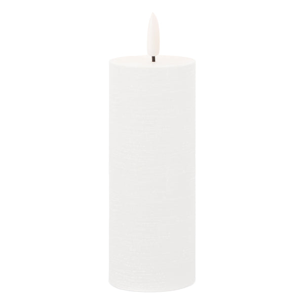 Flameless White Pillar Candle (Set of 4)