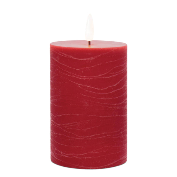 Flameless Red Pillar Candle (Set of 2)