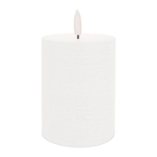 Flameless White Pillar Candle (Set of 2)