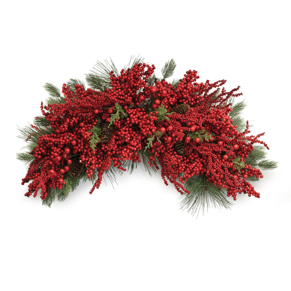 Mixed Pine and Berry Christmas Crest 31 inch