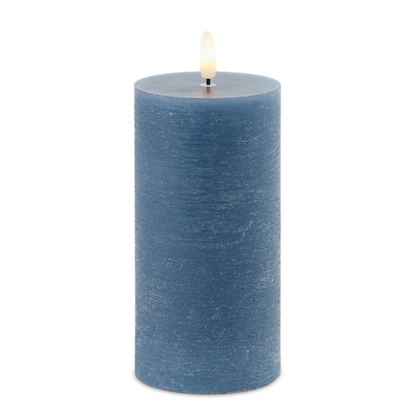 Flameless Blue Pillar Candle (Set of 2)