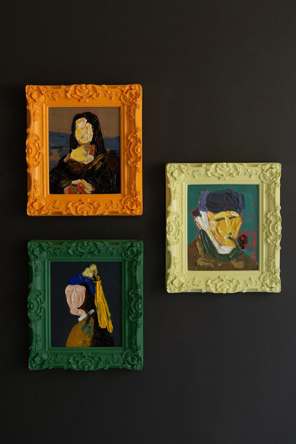 Set of Three Framed Acrylic Portrait Paintings