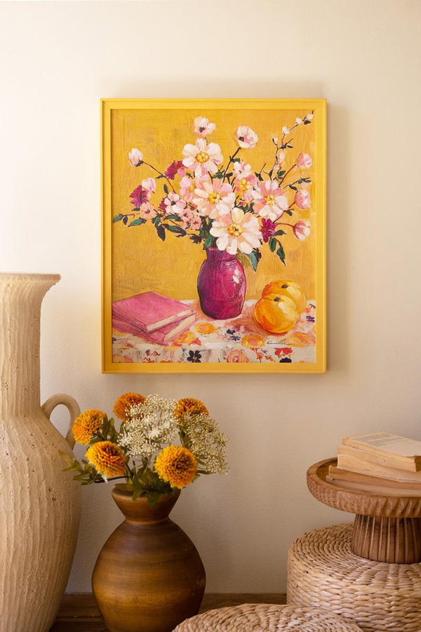 Yellow Framed Still Life Painting