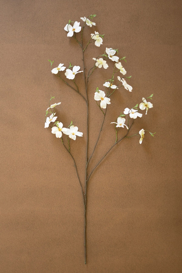 Kalalou Raw-Set of 6 Artificial Dogwood Sprays – White Faux Flower Branch Spring Décor