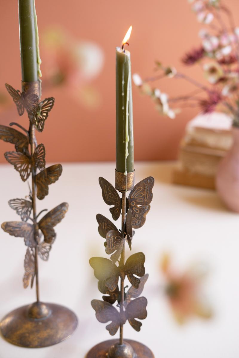 Butterfly taper candle holder detail