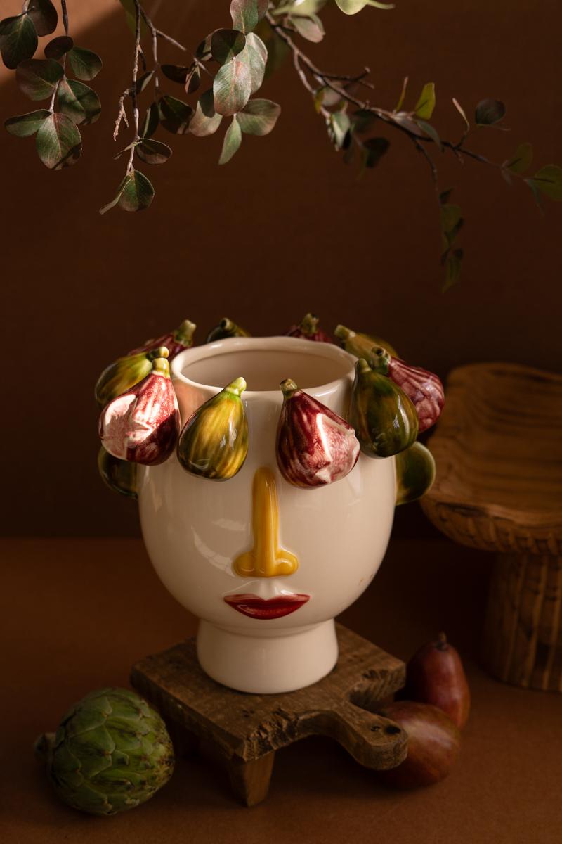 Ceramic head vase styled