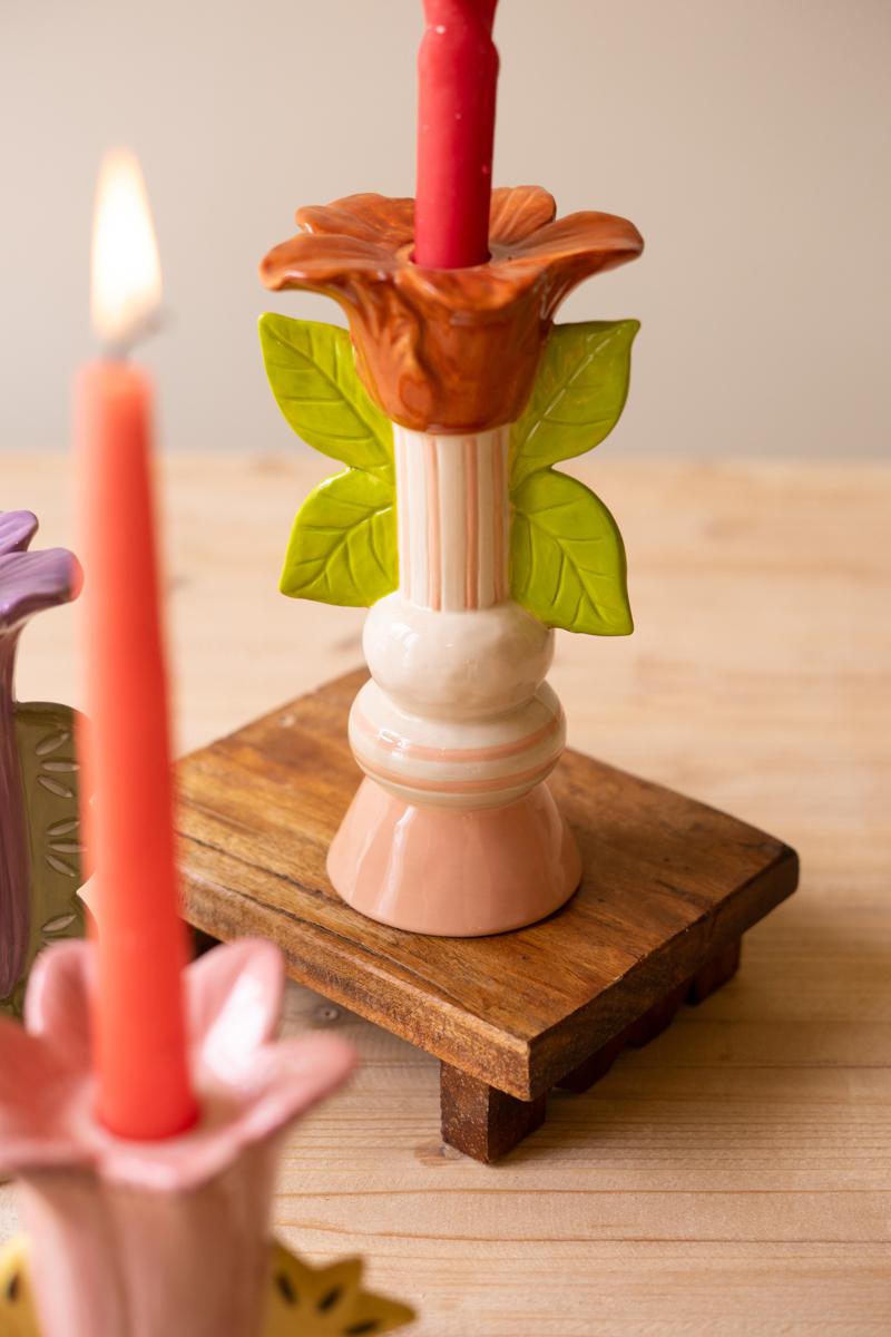 Flower candle holders styled