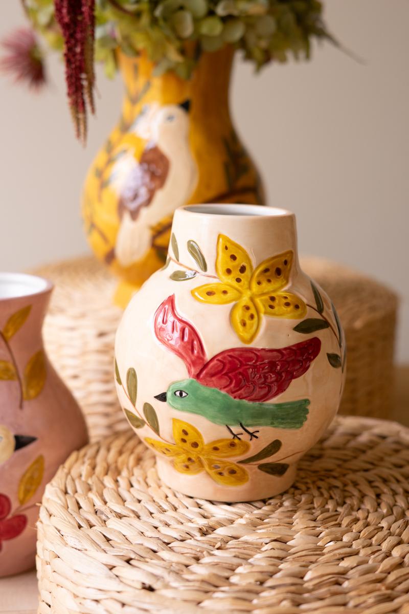 Ceramic bird vase detail