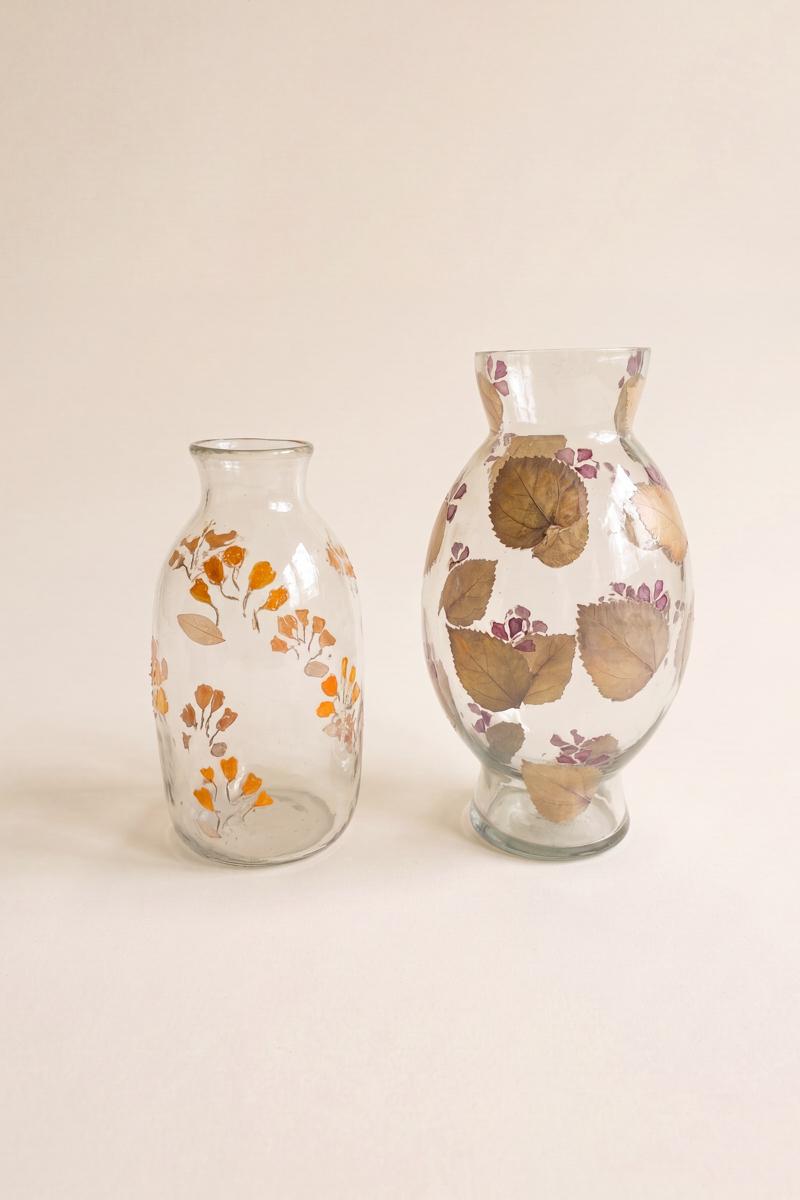 Glass vase set dimensions