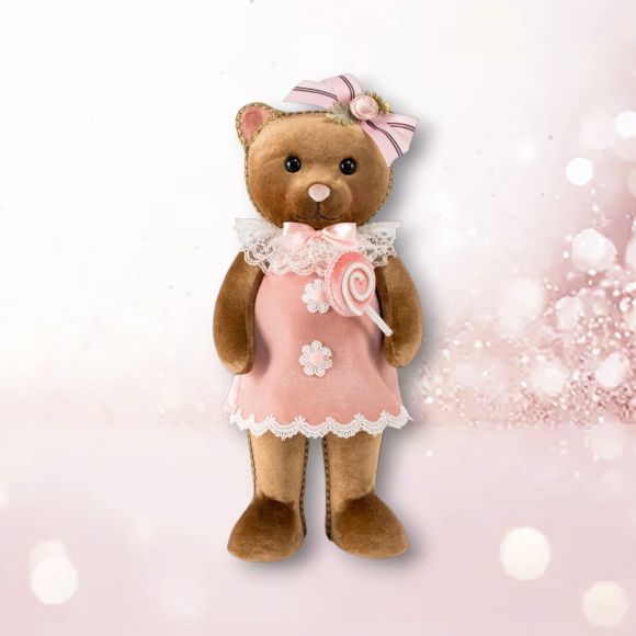 15in Pink Lollipop Birthday Bear Party Decoration