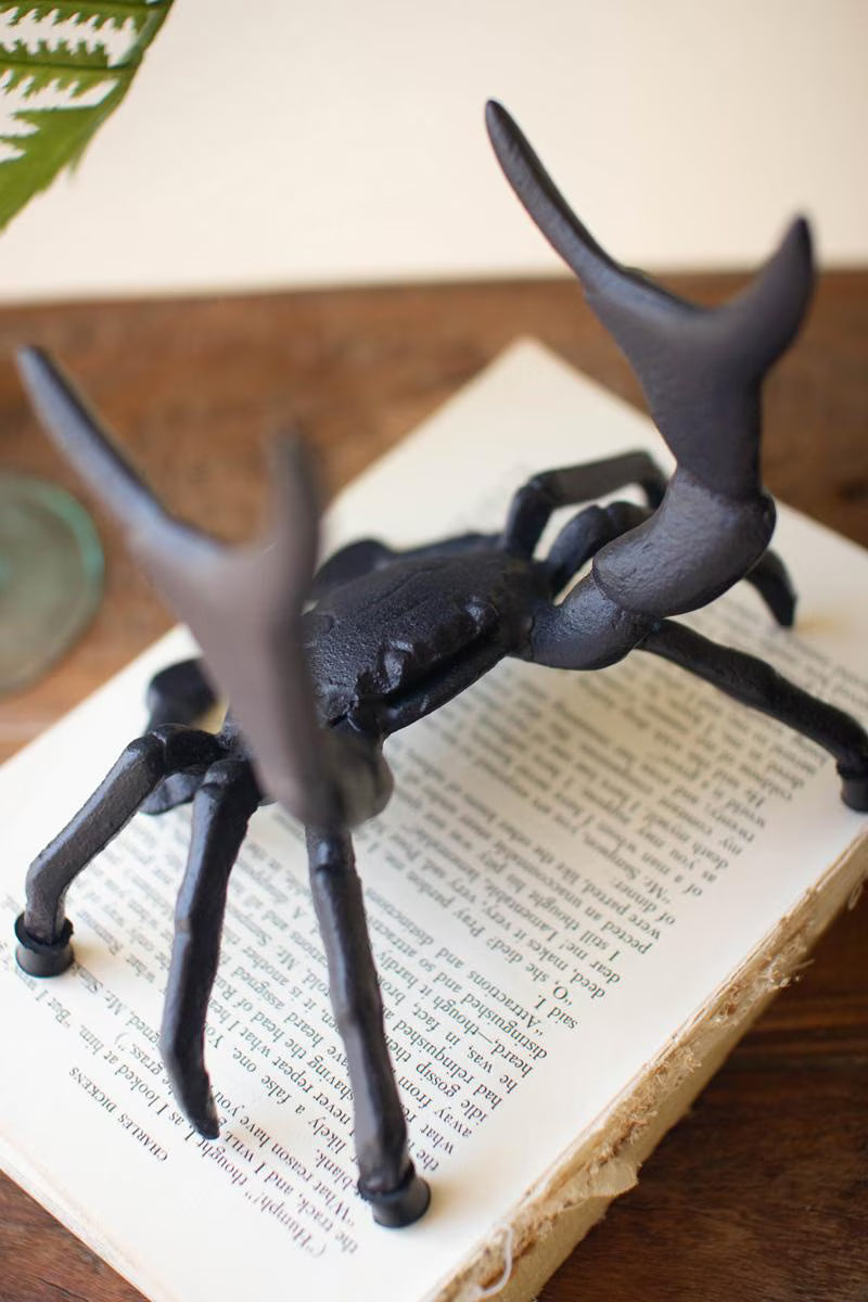 Cast Iron Crab Wine Bottle Holder – Coastal Tabletop Wine Display – view 3