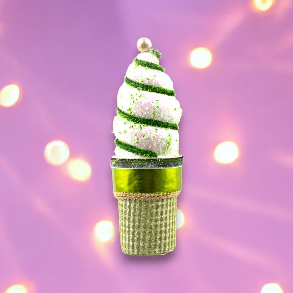 8in Green Swirl Ice Cream Cone Party Decoration