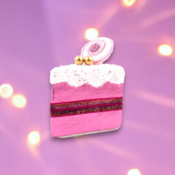 6in Pink Cake Slice Party Decoration