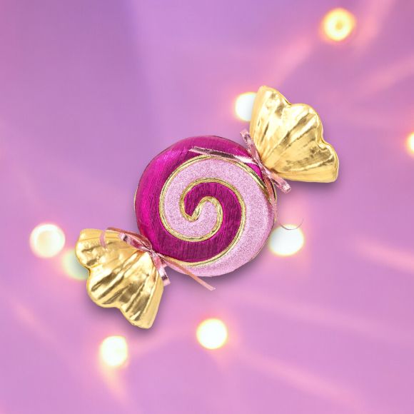 14in Purple & Gold Swirl Candy Party Decoration