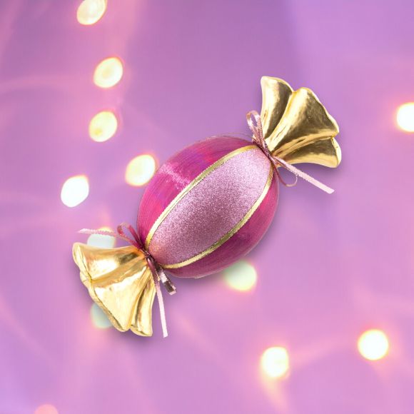 15in Magenta & Gold Round Candy Party Decoration