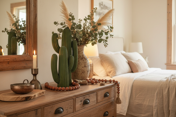 13" Green Cactus — Lifelike Faux Succulent Accent