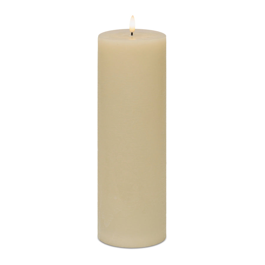 Flameless Beige Pillar Candle (Set of 2)