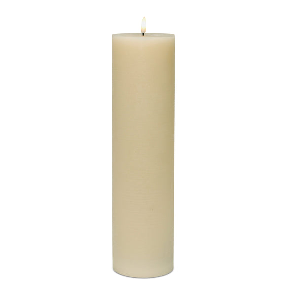 Flameless Beige Pillar Candle (Set of 2) – 16