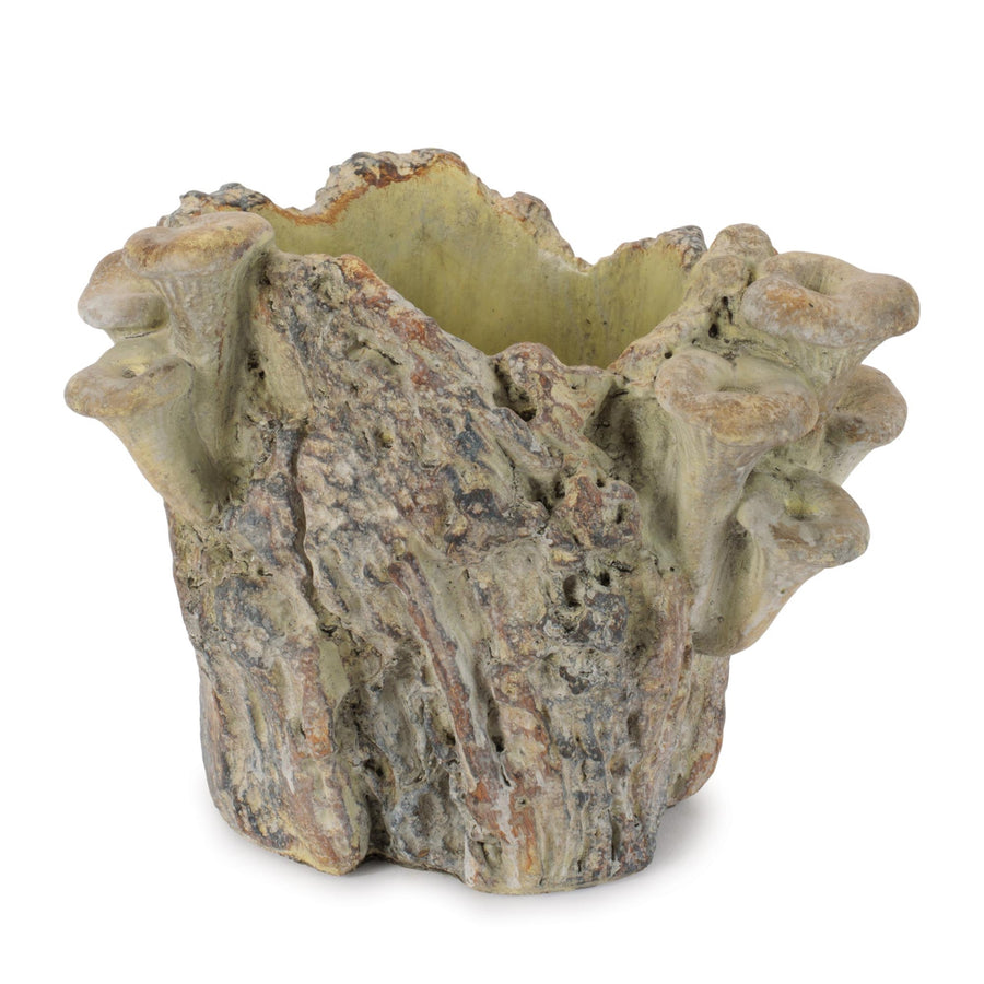 Faux Tree Stump Cement Planter