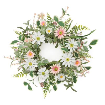 Mixed Daisy Floral Candle Ring, 18 Inch