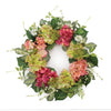 Pink Hydrangea Floral Wreath, 22 Inch – Spring Front Door Decor