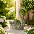 Elegant Resin Swan Figurine | 12.75" Sculptural Home Décor