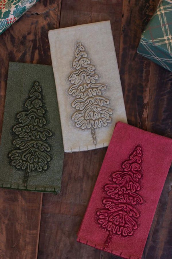 Christmas Tree Kitchen Towels, Set of 3 – Red, Green & White Holiday Hand Towels – view 1