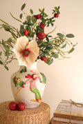 Ceramic Christmas Vase with Skier