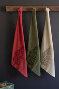 Christmas Tree Kitchen Towels, Set of 3 – Red, Green & White Holiday Hand Towels – view 3