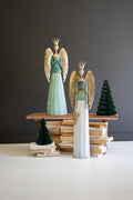 Set of 2 Painted Metal Christmas Angels