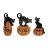 Black Cat on Pumpkin Figurine Set of 3 – Halloween Décor