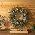 Melrose Raw-22" Pastel Egg Daisy Wreath – Soft Easter and Spring Front Door Décor