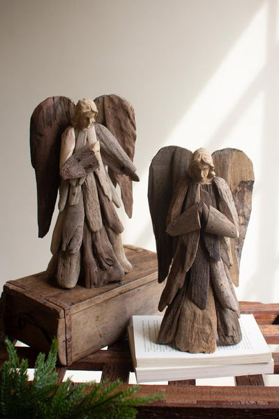 Set of 2 Driftwood Angels