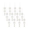 Jewel Tiered Snowflake Drop Ornaments – Set of 12 Metal Christmas Ornaments