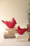 Set of 2 Painted Metal Christmas Cardinals