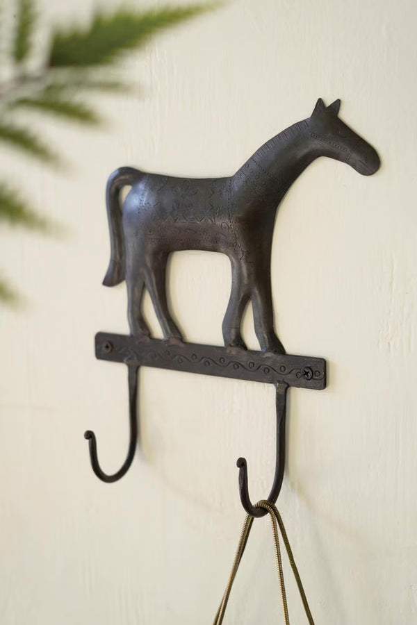 Hammered Iron Horse Head Wall Hook