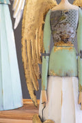 Set of 2 Painted Metal Christmas Angels