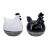 Black & White Chicken Figurines, Set of 2 – Farmhouse Decor