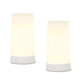 Melrose Raw-Set of 2 White LED Flickering Candles with Remote – Modern Farmhouse Lighting Décor