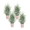 Frosted Holiday Pine Trees in Paper Pots – Set of 4 Christmas Décor
