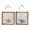 Pumpkin Frame Set of 2 11.75"SQ – Fall MDF Décor
