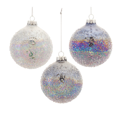 Iridescent Glass Ball Ornaments Set of 12